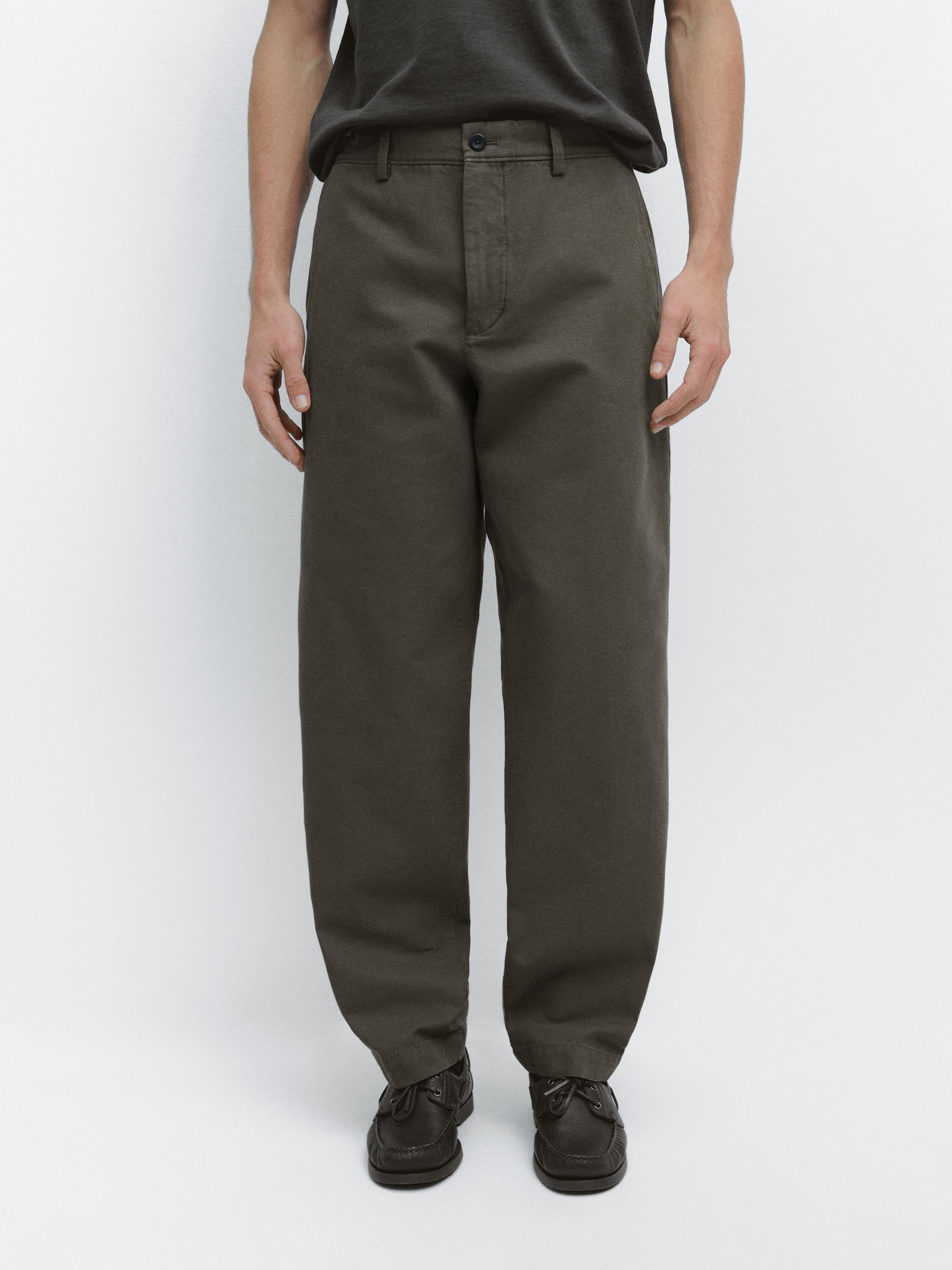 Pantalon tapered fit coton